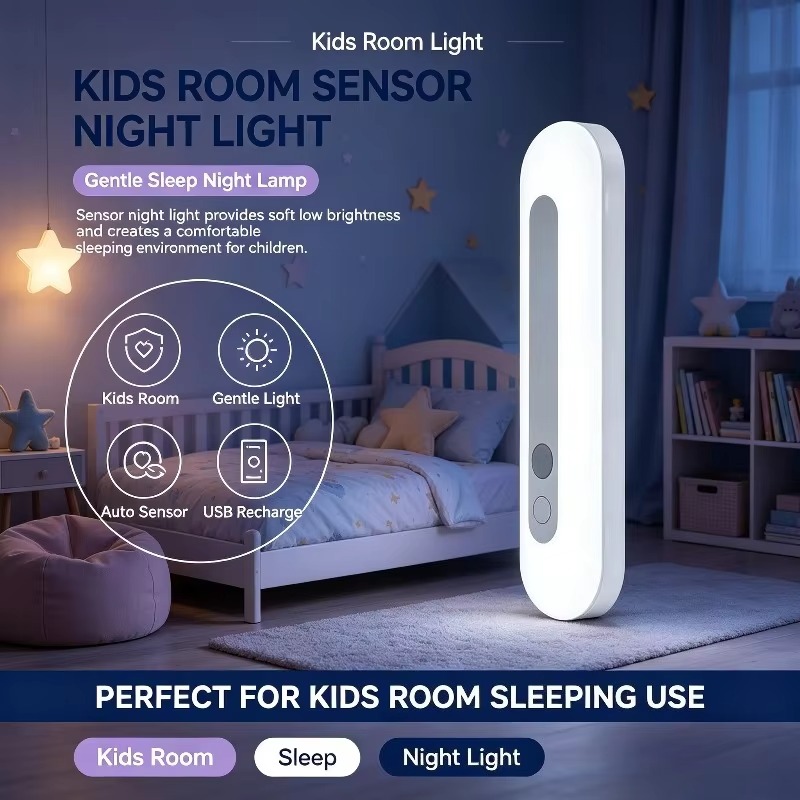 Baby Nursery Wall Lights - Akıllı Sensörlü Gece Lambası, Pille Çalışır,
