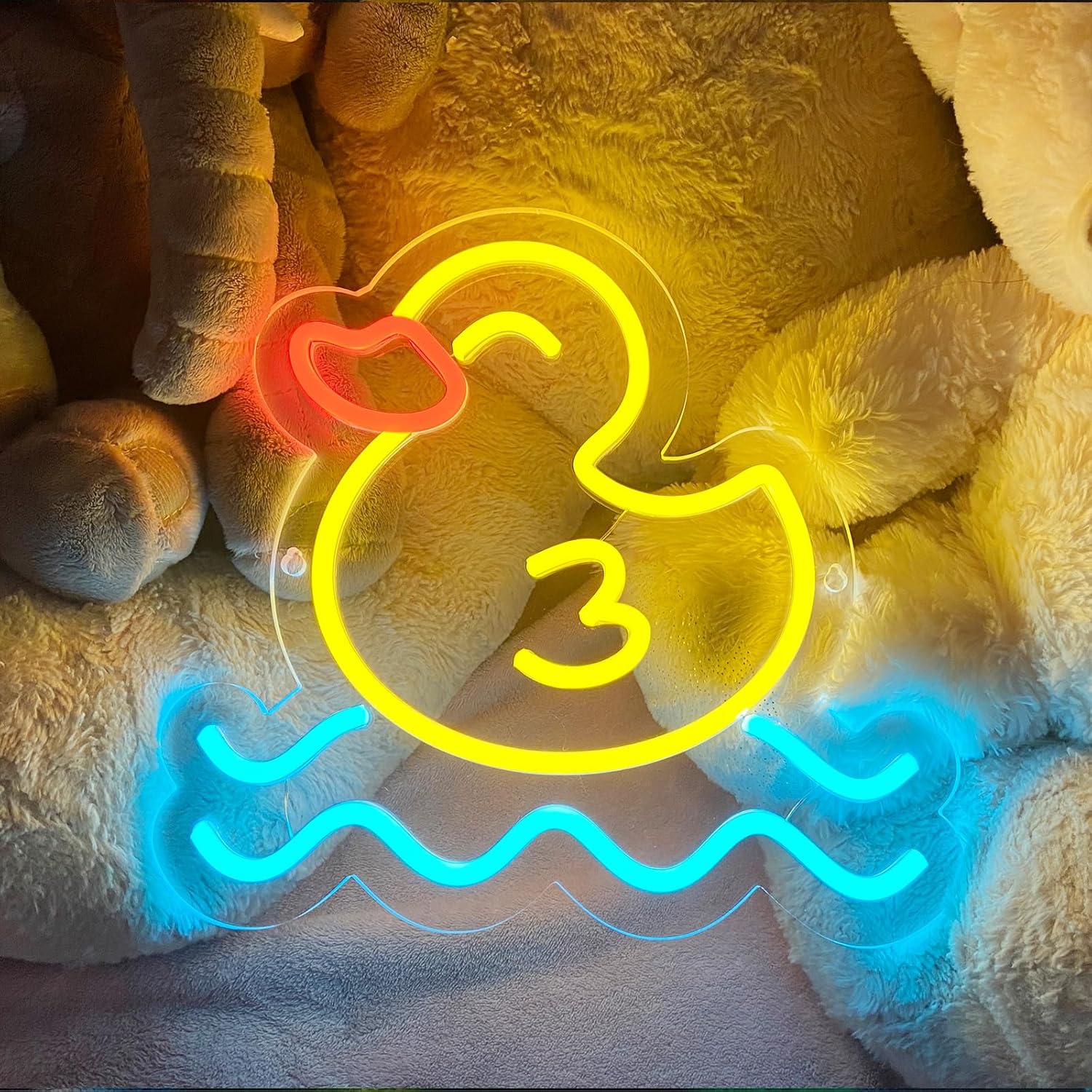 Baby Nursery Wall Lights - Ördek Neon Tabelası, USB ile Çalışan,