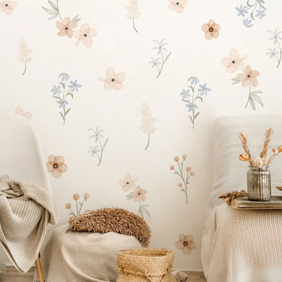 Suluboya Çiçekler Duvar Çıkart - Baby Girl Nursery Quotes incelemesi ve fiyatı