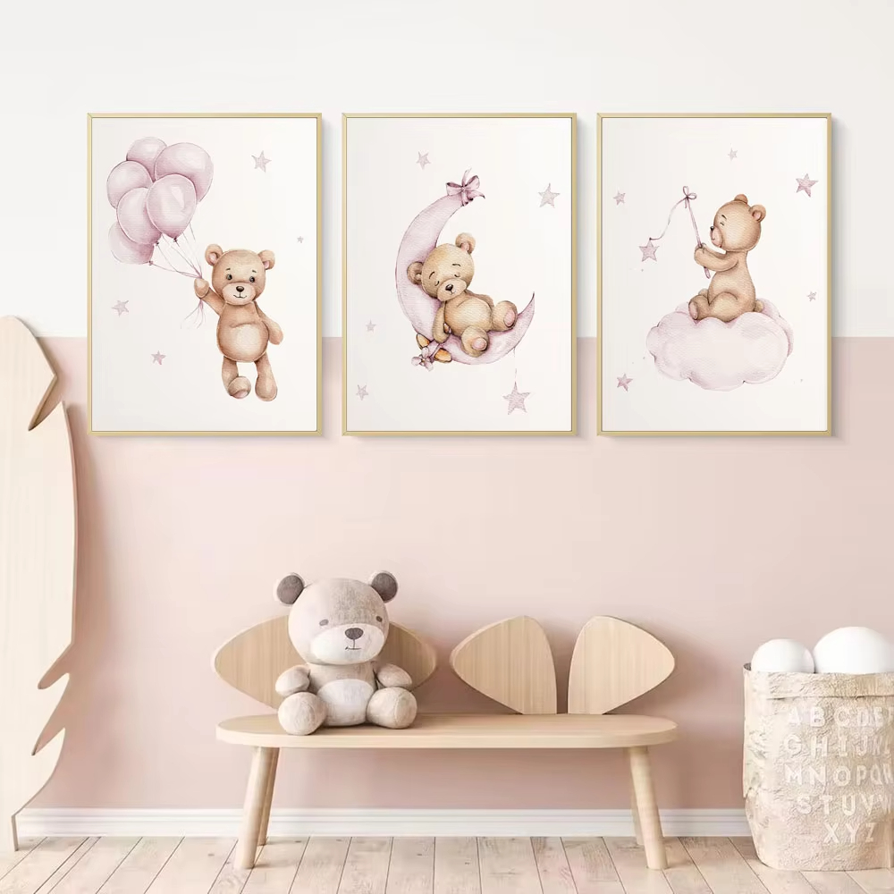Ayıcıklı Çocuk Odası Duvar San - Baby Nursery Decor Girl incelemesi ve fiyatı